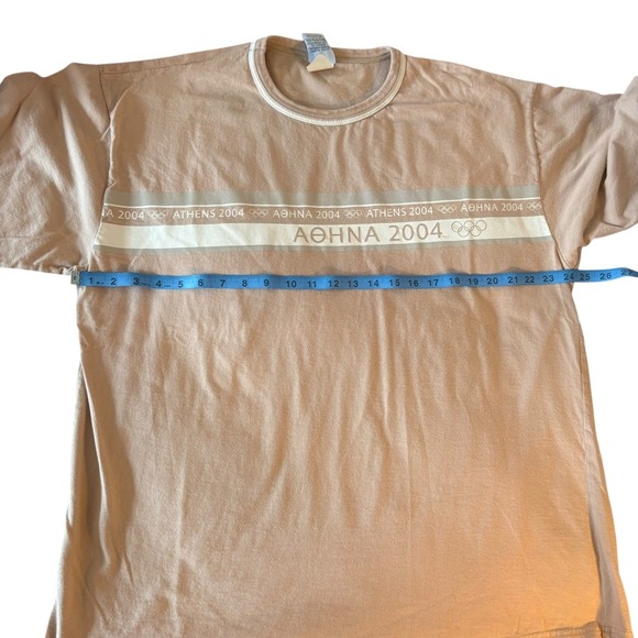 Olympics Athens 2004 Vintage Tshirt. Tan & white. Men's size XXL.  EUC - Picture 6 of 8